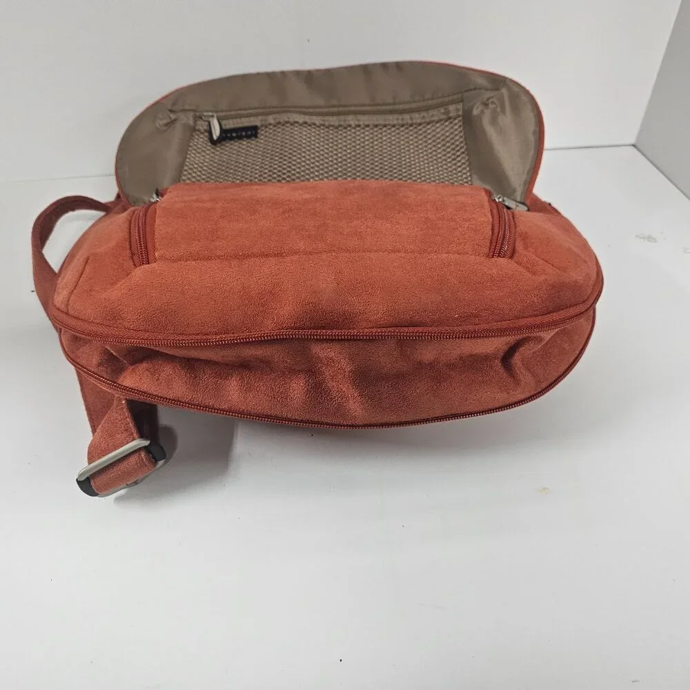 Vintage Travelon Hobo Bag Microsuede Orange Travel Boho Crossbody Expandable